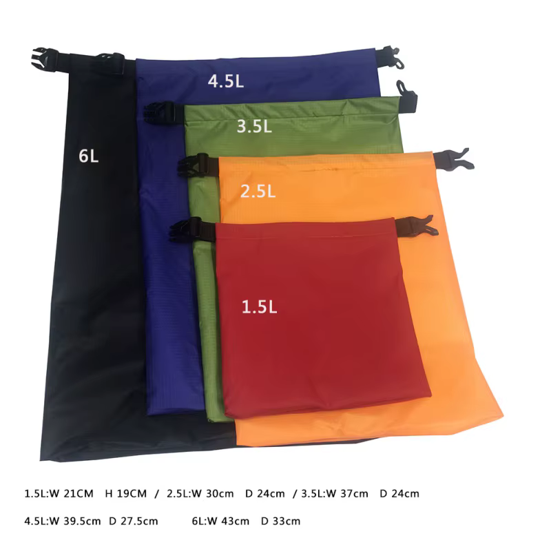 Sac sec étanche 5 pièces, sac de rangement à boucle pour plage en plein air, voyage à la dérive, nat