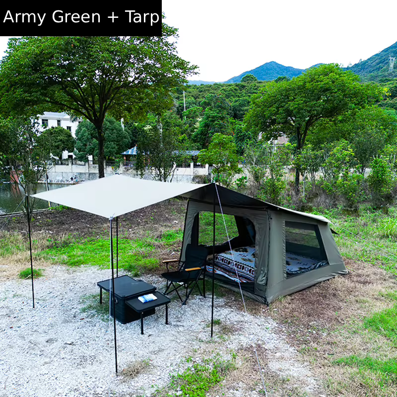 Tente de tourisme gonflable pour le camping et les voyages avec design de piscine intégrée, caractér