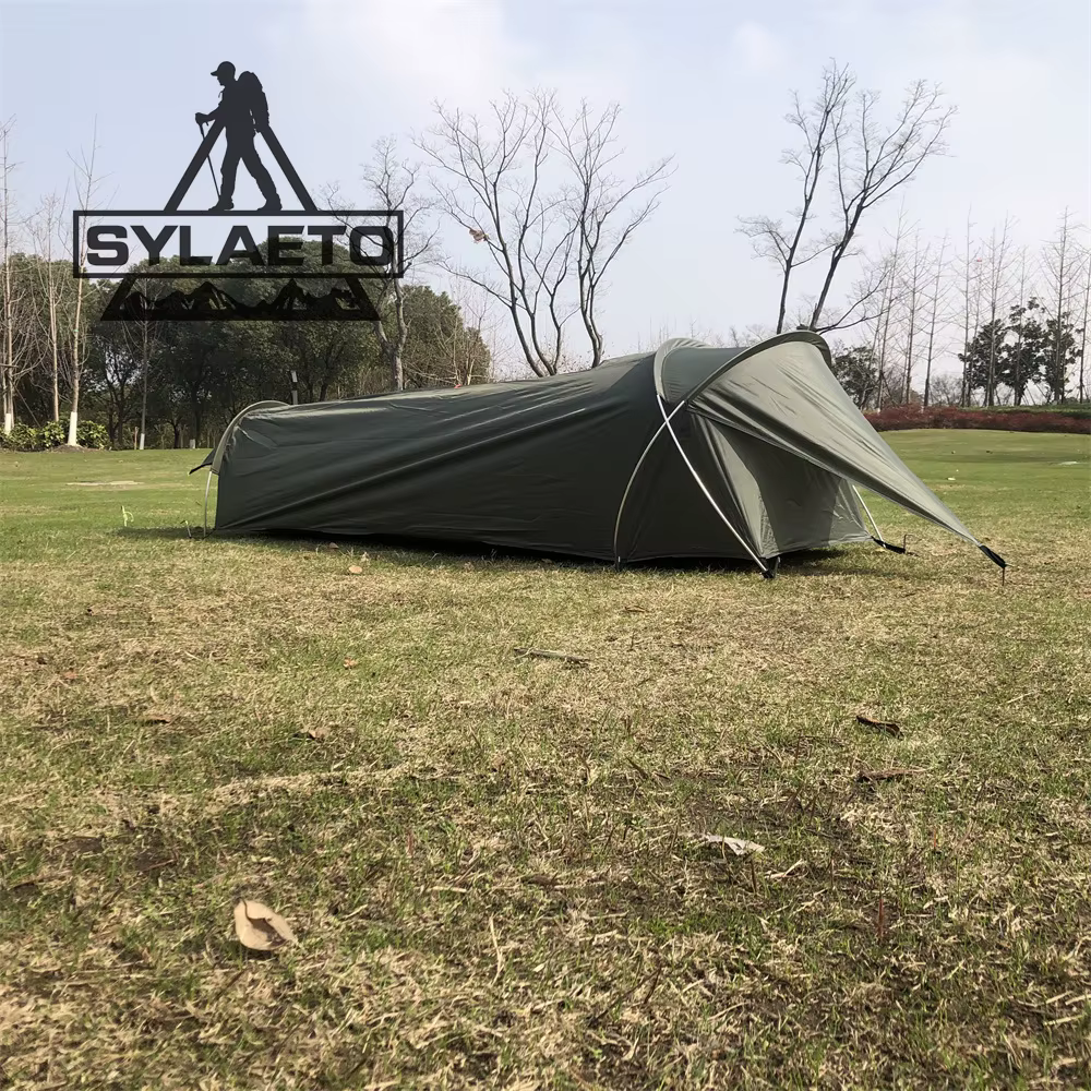 Tente bivy 1 personne pour le camping, la randonnée, la couleur verte de l'armée