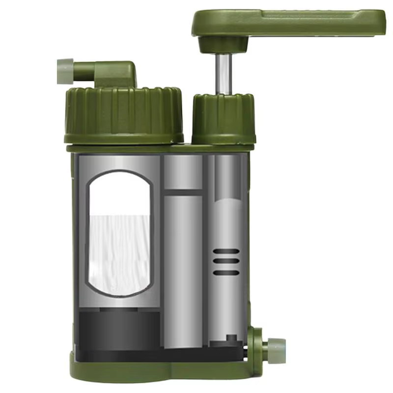 Équipement de survie d'urgence filtre à eau pompe à main équipement de secours purificateur d'eau en