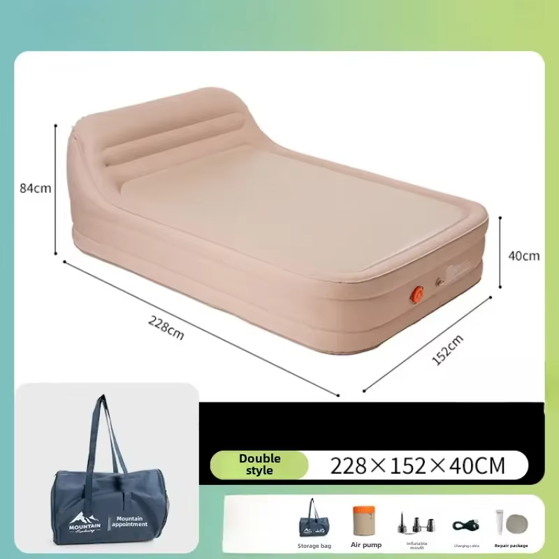 Matelas d'air élastique pour tente de Camping en plein Air, dossier pour trois personnes, gonflage a