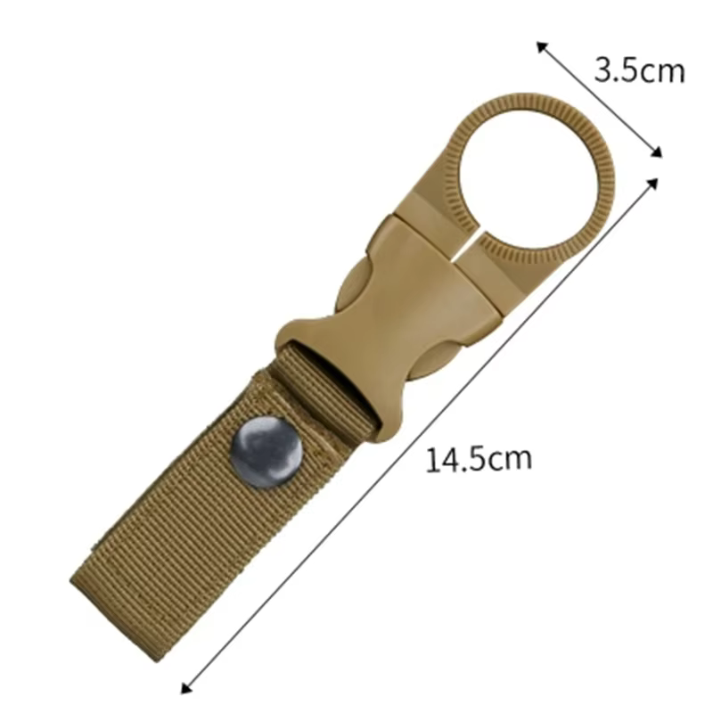 Mousqueton de fixation pour bouteille d'eau d'extérieur, en sangle nylon, pour ceinture, sac à dos,