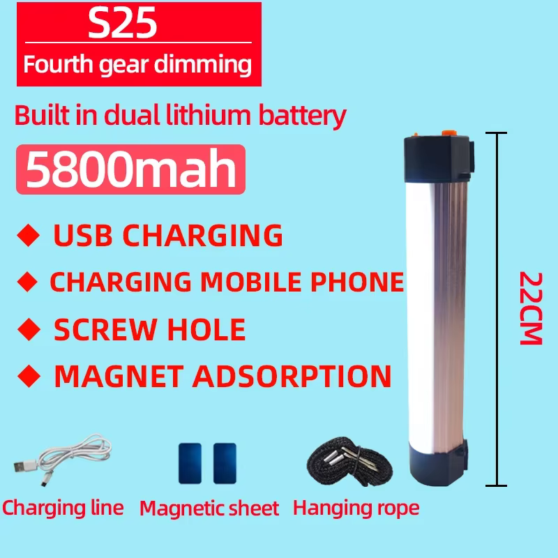 Lanterne de Camping Portable Rechargeable, équipement d'éclairage d'extérieur, lumière d'urgence à L