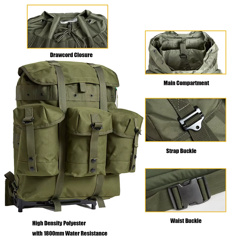 ALICE-Sac à dos militaire avec cadre externe en métal, pack moyen, sac à dos de survie de l'armée, O