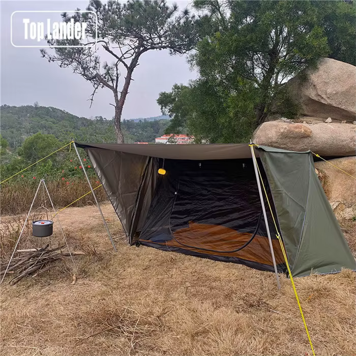 Tente Bushcraft Style boulanger Camping en plein air multifonction abri Bushcraft tente Woodland Bac