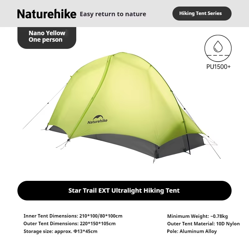 Naturehike Star Trails EXT tente de randonnée 1-2 personnes voyage en plein air nuit tente de randon