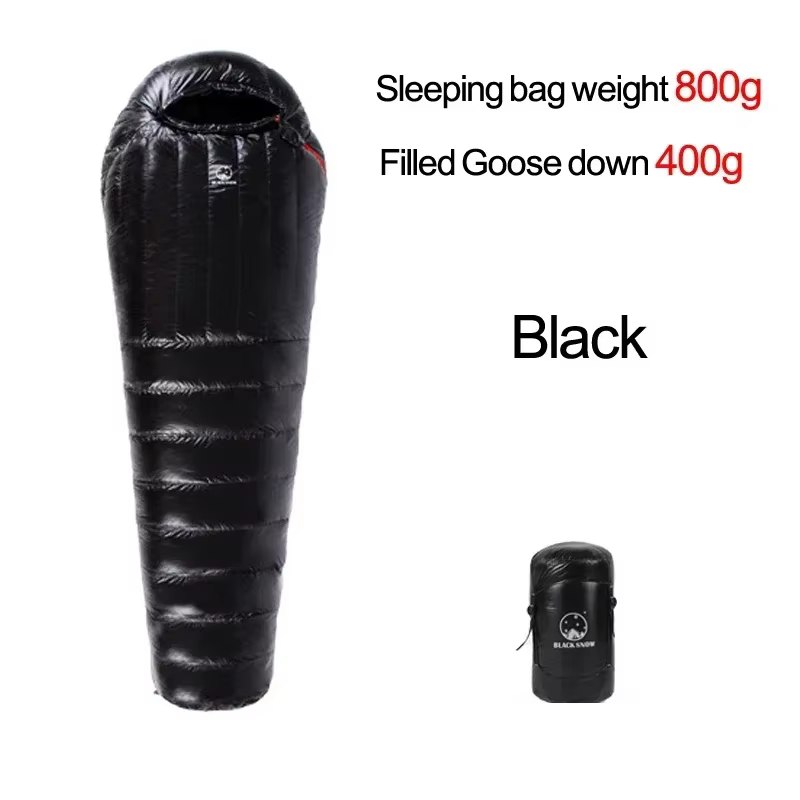Sac de couchage de camping en duvet d'oie blanc amélioré, haute qualité, traitement hydrofuge, chaud