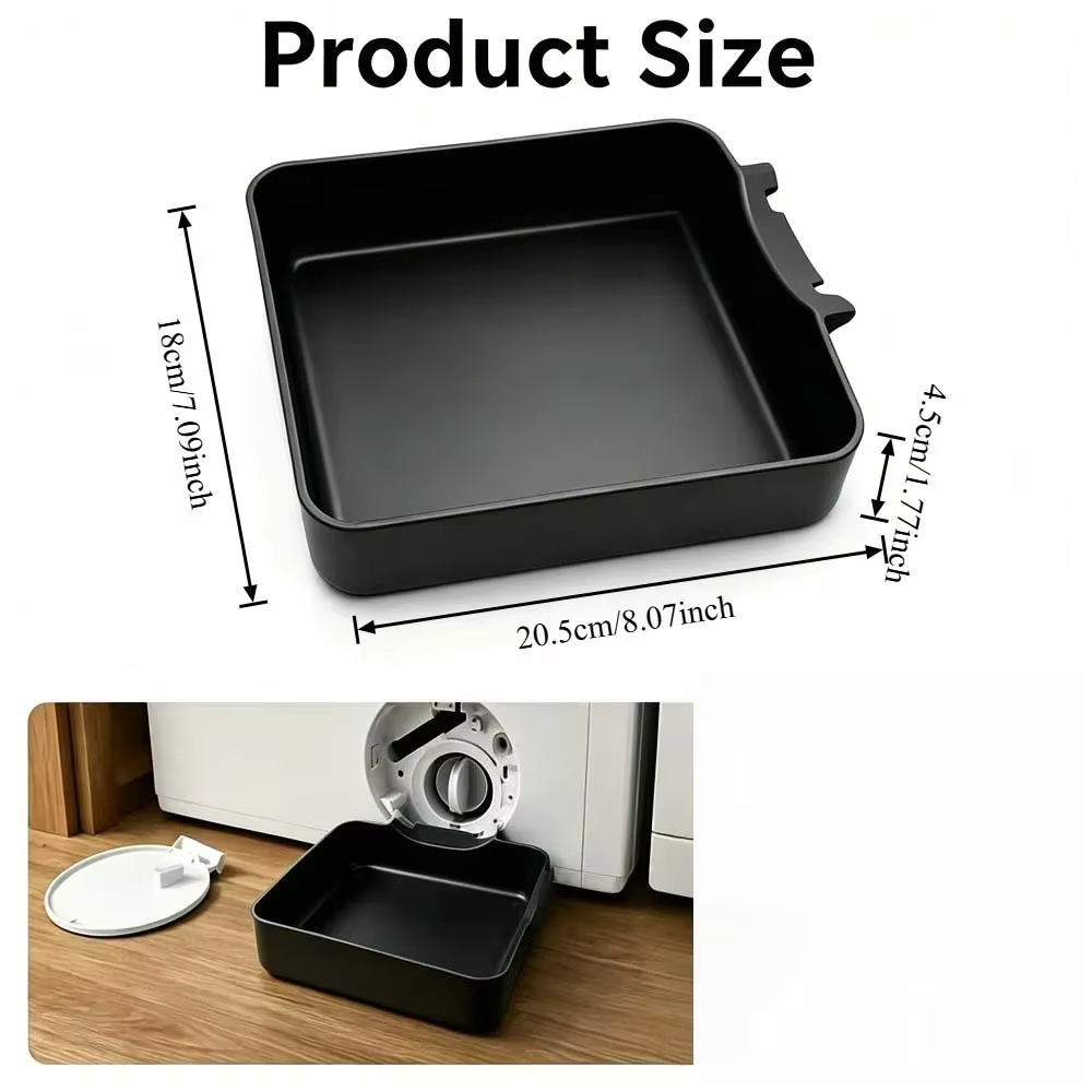 (Blanc/Noir) Bac de récupération des eaux de lavage pour machine à laver, filtre anti-fuite, accesso