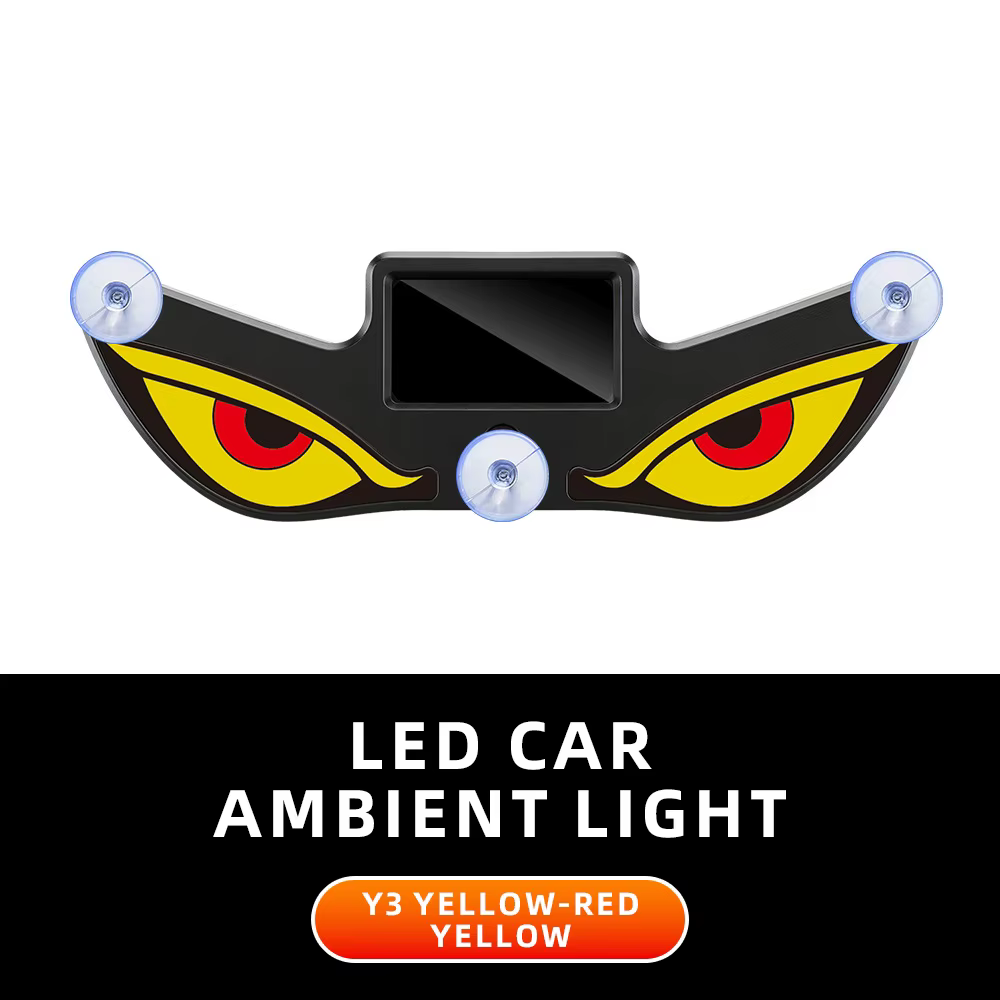 Lampe d'ambiance LED sans fil à énergie solaire pour voiture, effet 'DEMON EYE', avec ventouse, rech