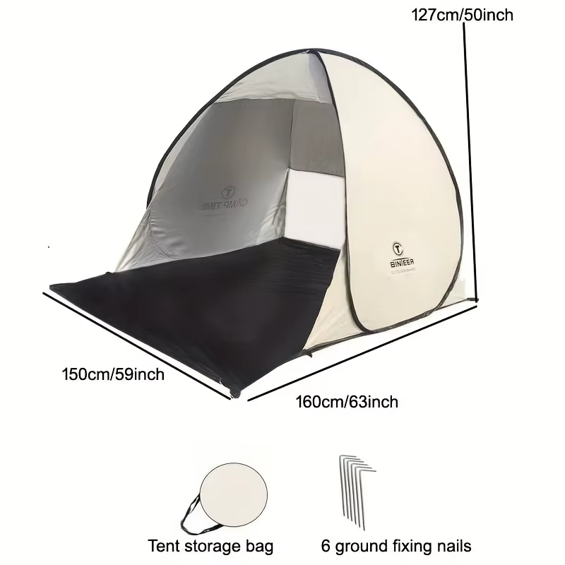 Tente de camping extérieure, abri pare-soleil, ouverture automatique rapide, pliable pour 2-3 person