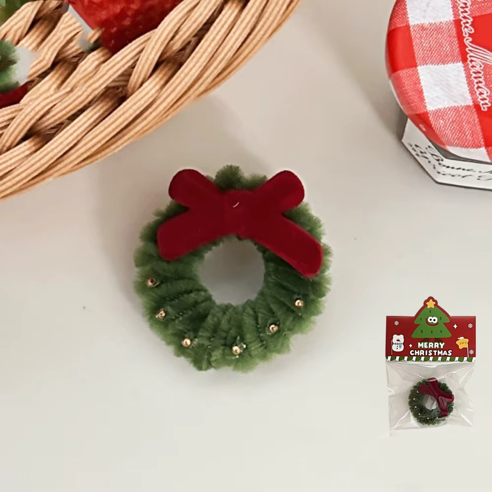 Pendentif de noël de dessin animé Kawaii, Mini couronne d'arc rouge, porte-clés, breloques, cadeau d