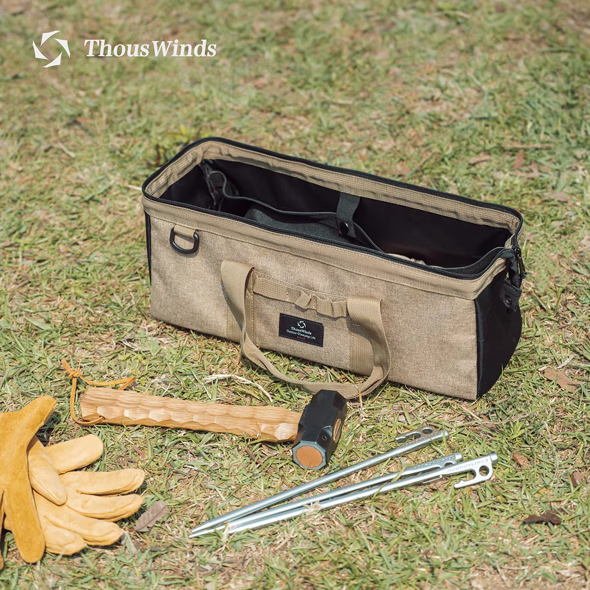 Thous Vents Outil Extérieur Sac De Rangement Grande Capacité Camping Accessoires Clou Moulu Sac Bush
