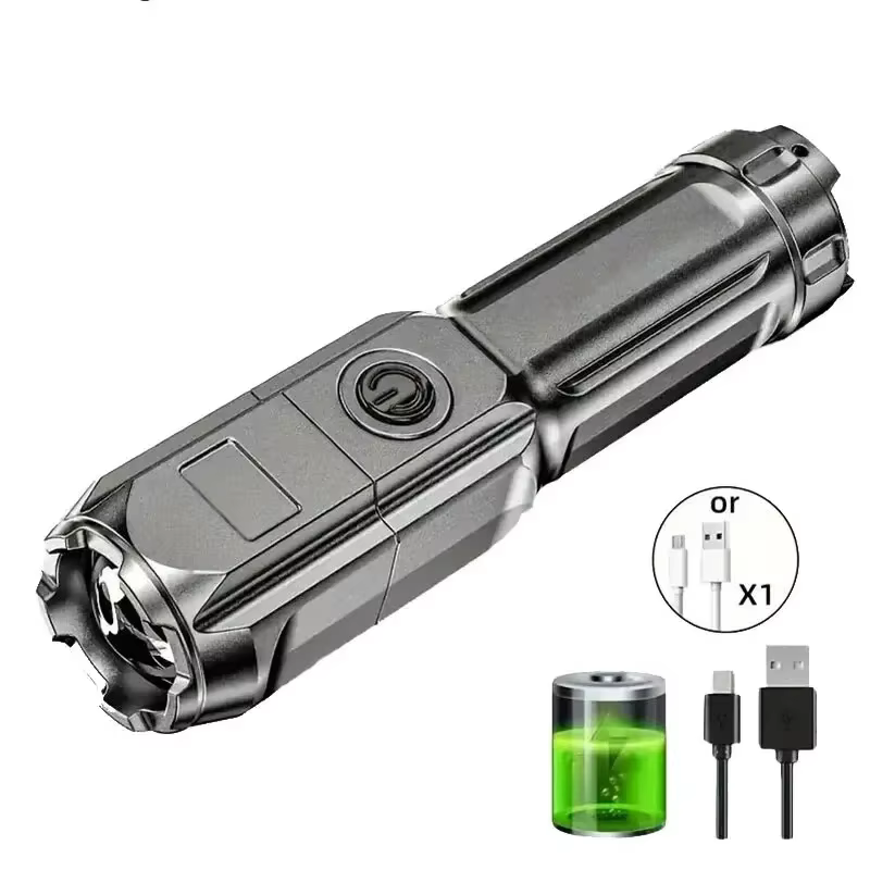 Puissante lampe de poche LED Rechargeable USB 18650 étanche Zoom pêche chasse Camping 100,000 Lumens