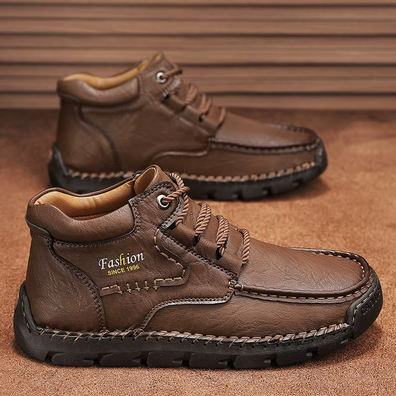 Chaussures de travail décontractées à semelle épaisse cousues à la main pour l'automne et l'hiver, s