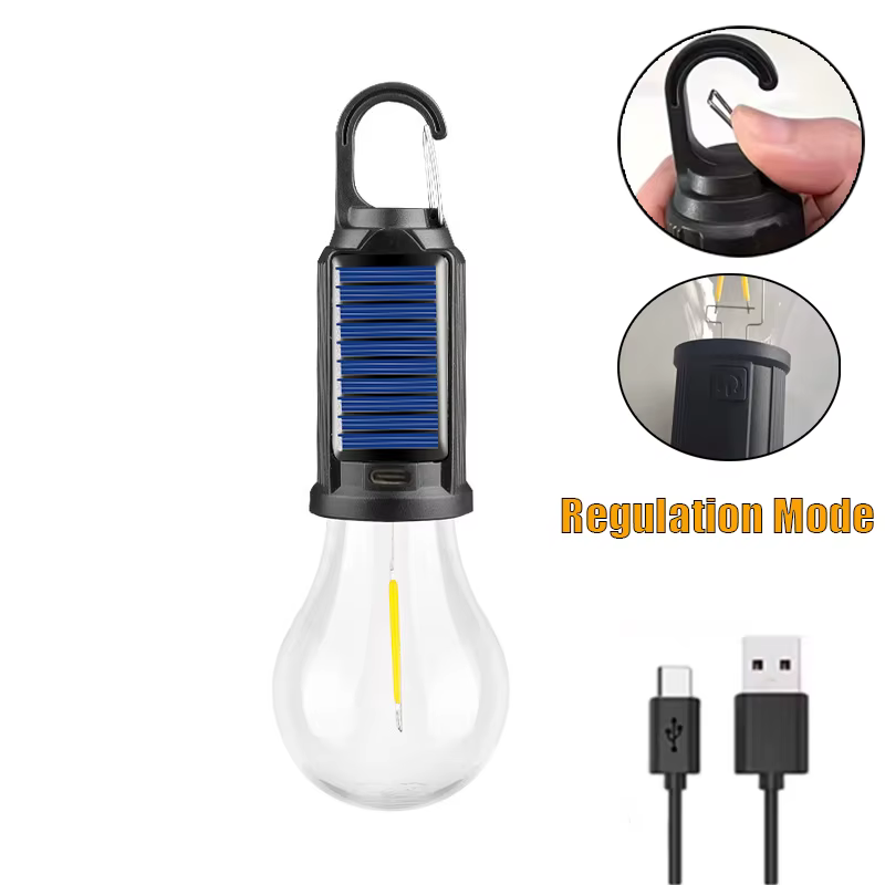 Ampoules LED rechargeables par USB pour l'extérieur, lumière d'urgence haute luminosité, lanterne po