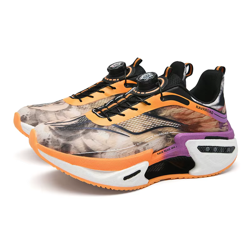 Chaussures de course élastiques pour hommes, chaussures de sport à plaque de carbone avec boucle rot