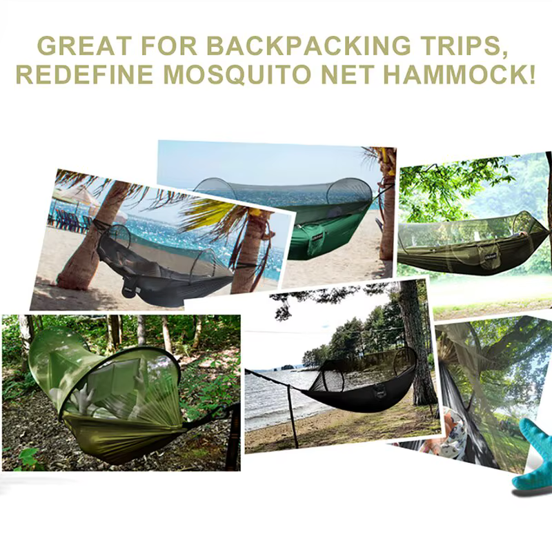 WESTTUNE-hamac de camping 3 en 1, en nylon, avec maille anti-moustiques, ouverture automatique rapid