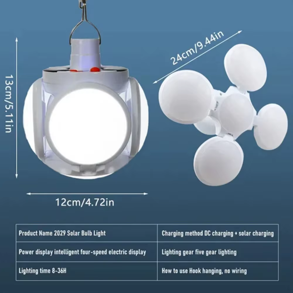 Lanterne solaire portative de Camping Led Rechargeable lampe de tente suspendue extérieure ampoules