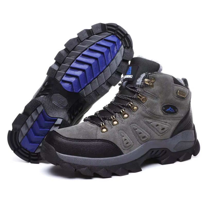 Grande taille 48 bottes de randonnée hommes été hiver en plein air fourrure chaude antidérapant mode