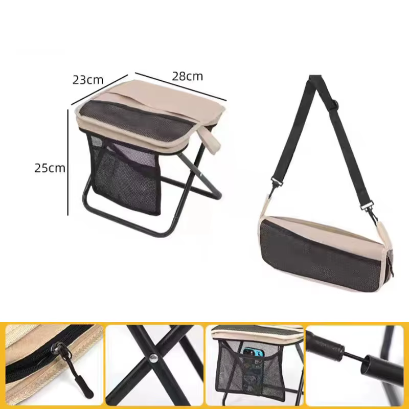 Tabouret pliant portable avec sac de transport, chaise d'extérieur légère et compacte pour le voyage
