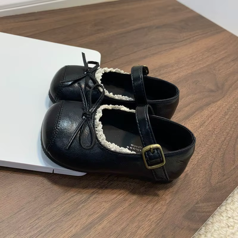 Chaussures de marche pour bébé, nœuds simples et élégants, chaussures plates pour filles, semelle so