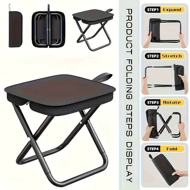 Tabouret de sac à dos pliable, Portable, avec sac de transport, léger, Mini chaise d'extérieur facil