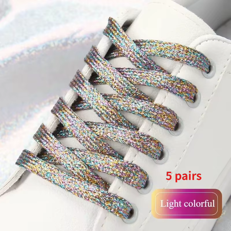 19 couleurs brillant or et argent lacets lumineux colorés 100-140 cm baskets lacets bottes lacets la