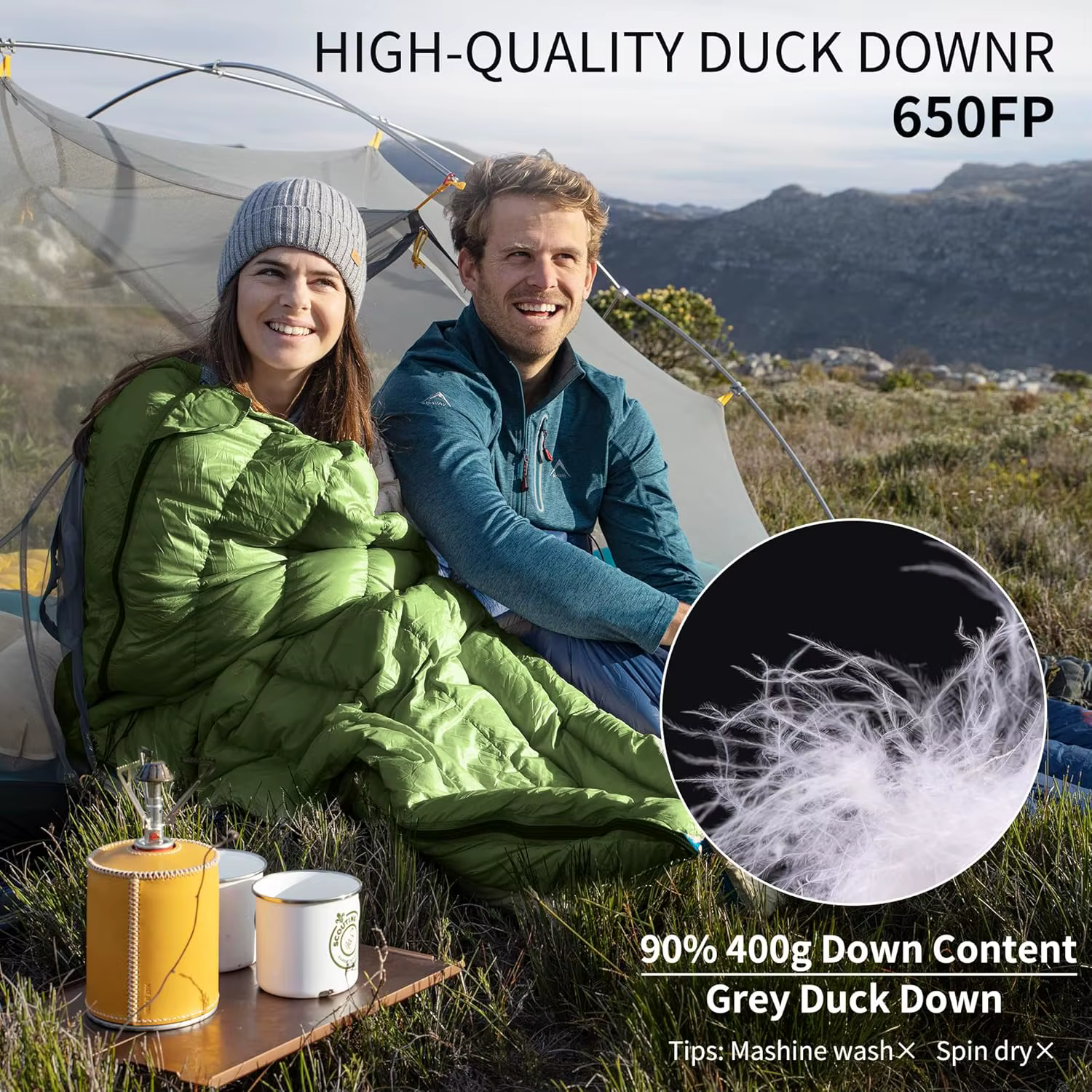 Natureifa-Sac de couchage en duvet de canard ultraléger, CW280, CWM400, sacs de voyage de printemps,