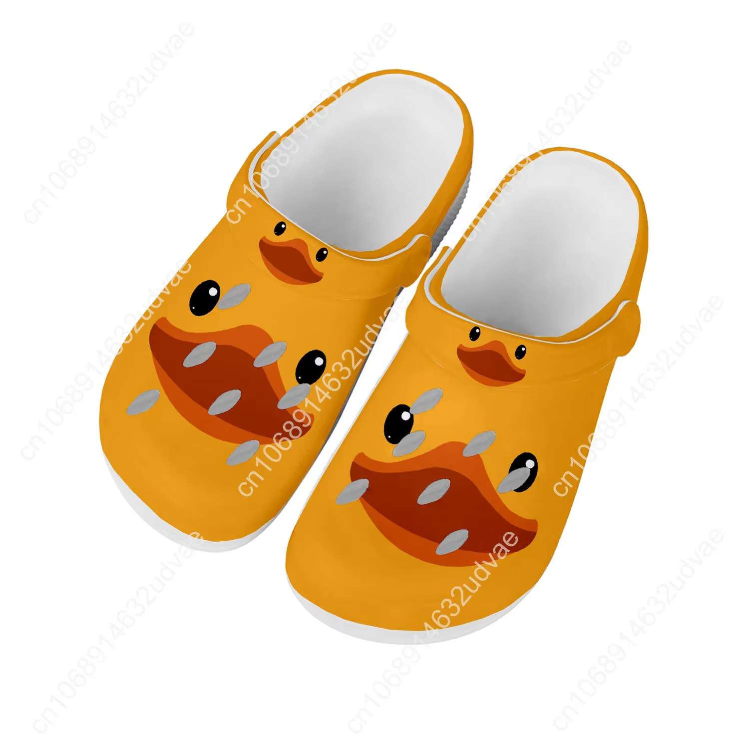 Chaussures d'eau en canard jaune pour hommes et femmes, sabots de jardin confortables à la mode, san