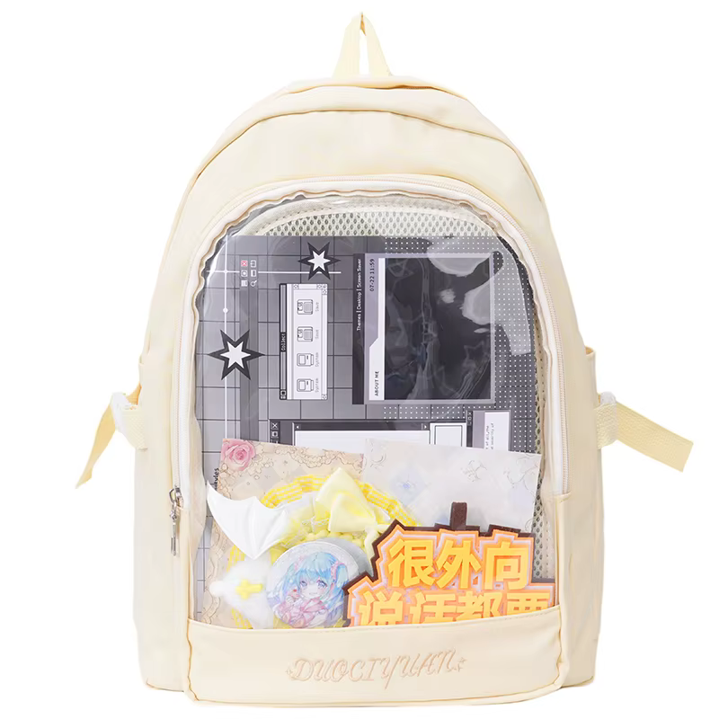 Y2K – sac à dos mignon pour femmes, Kawaii Ita, sac à dos Transparent pour fille douce, bricolage d'