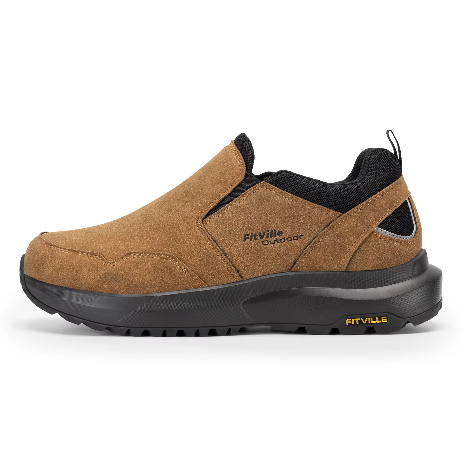 FitVille – chaussures de randonnée larges pour hommes, mocassins confortables à enfiler, baskets de