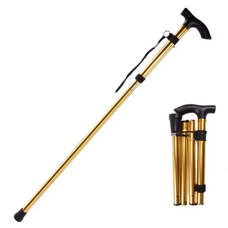 Bâton de marche multifonctionnel, bâtons de trekking télescopiques pliables, béquilles de randonnée,