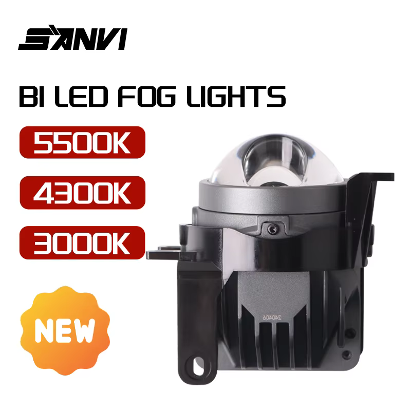 SANVI-Lentilles antibrouillard Bi LED pour voiture, budgétaire de feux de route et de illeur, lampe 