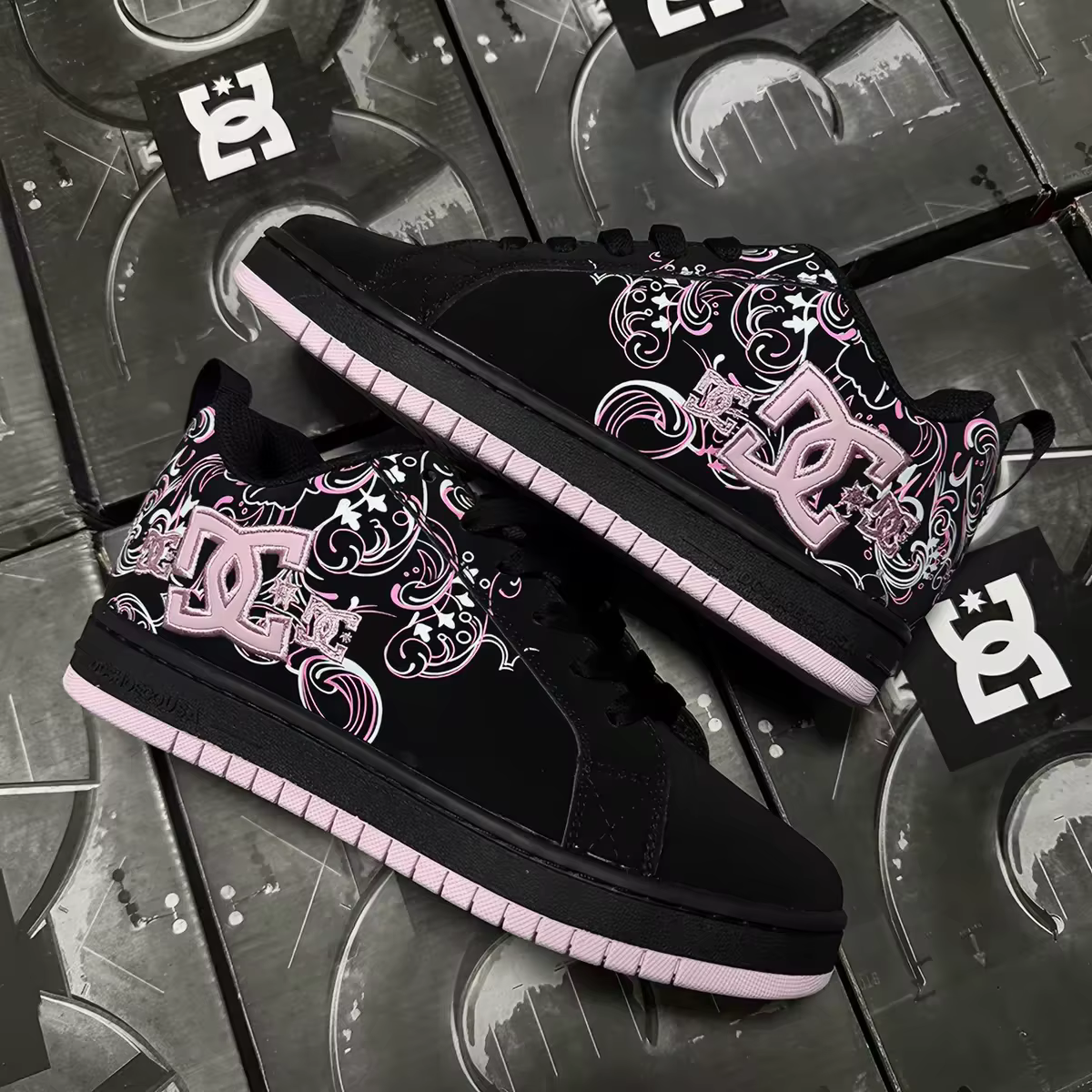 Chaussures de skate unisexes DC, baskets décontractées en cuir, chaussures de skate basses antidérap