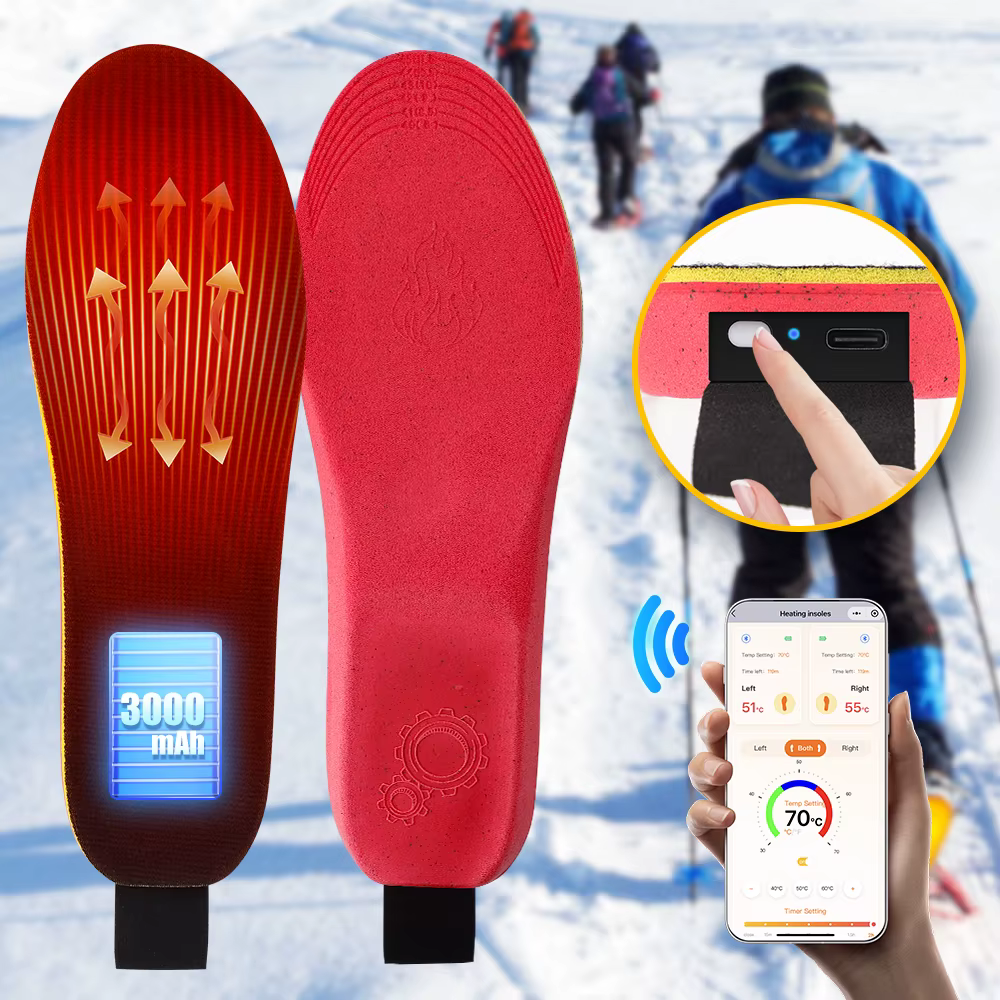 Semelles chauffantes électriques, Anti-Stress, coussin chauffant sûr pour les pieds, contrôlé par ap