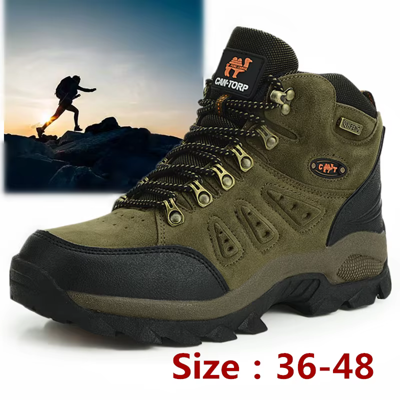 Grande taille 48 bottes de randonnée hommes été hiver en plein air fourrure chaude antidérapant mode