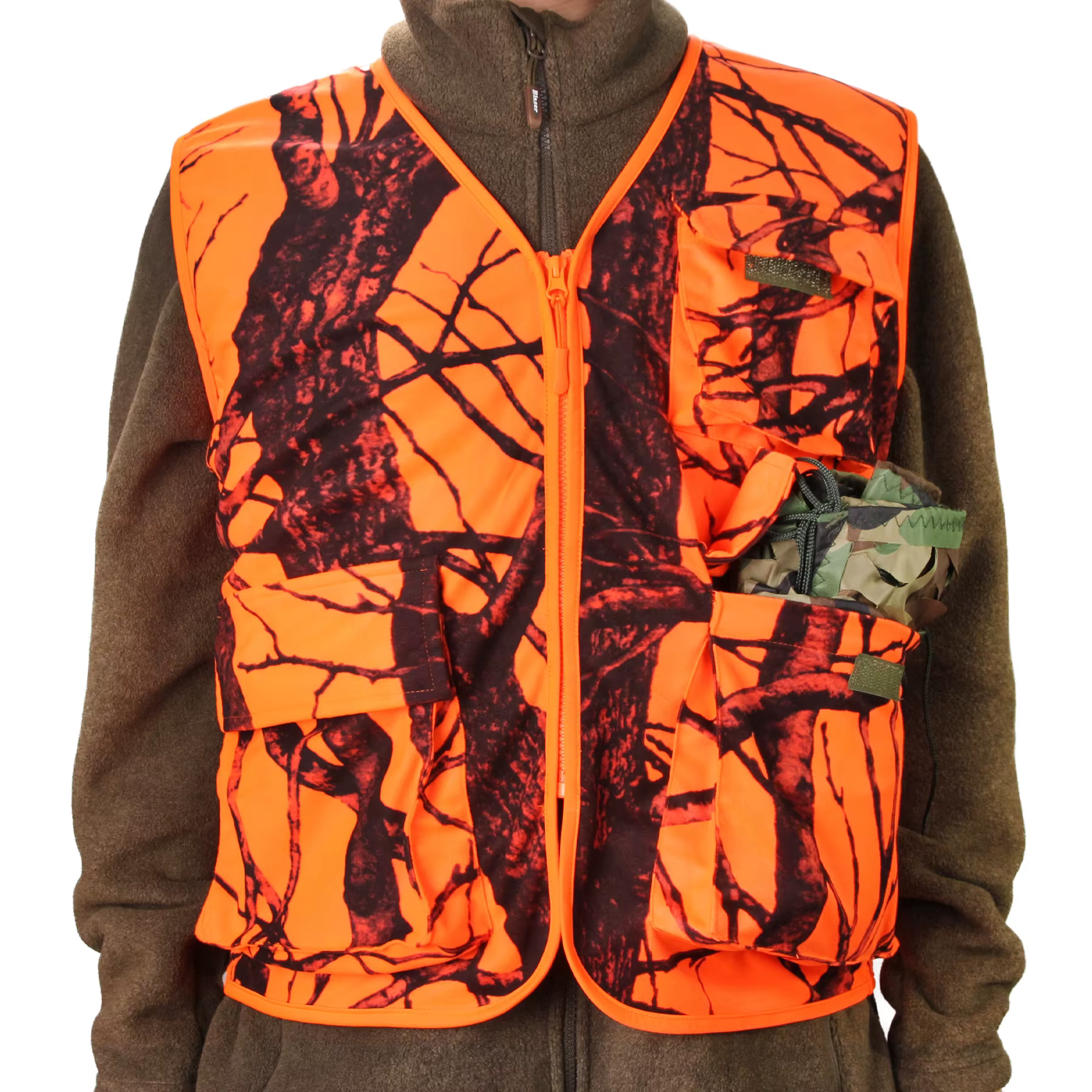 GUGULUZA M-4XL gilet extérieur pour hommes randonnée pêche chasse Orange multi-poches gilet séchage 