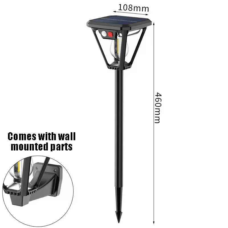 1/4 pièces capteur de mouvement solaire lumière extérieure éclairage étanche double usage lampe de p