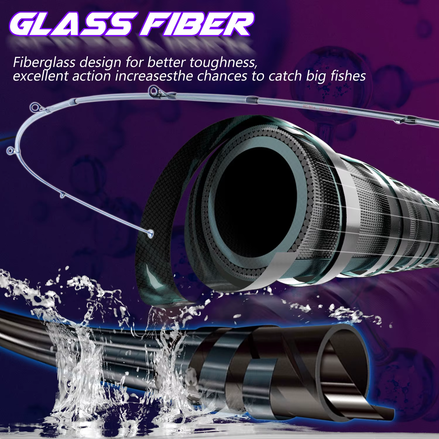 Sougayilang 1.7m canne à pêche canne à pêche en Fiber de carbone et moulinet Baitcasting combo avec