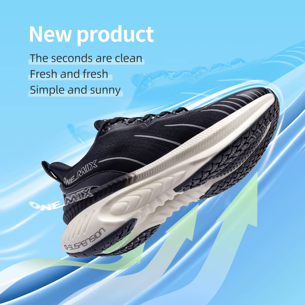 ONEMIX nouvelles chaussures de course à amorti pour hommes coureurs lourds appropriés à lacets sport
