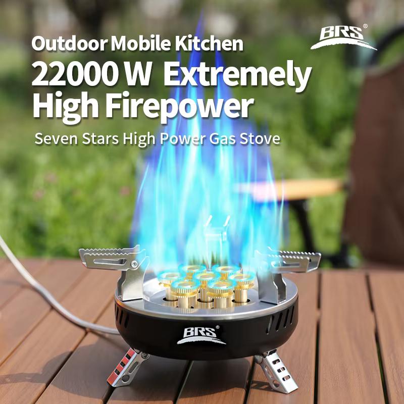 Réchaud à gaz portable pliable BRS-207 BRS-203 pour camping extérieur, brûleur haute puissance sept 