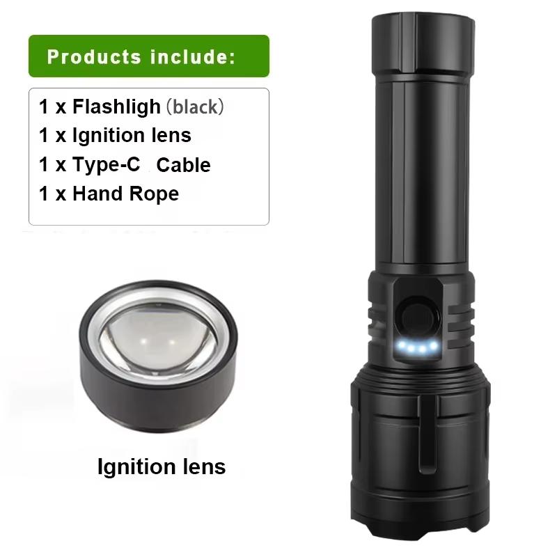 Lampe de poche Ultra puissante, allumage concentré, lampe tactique militaire étanche, torche d'avent