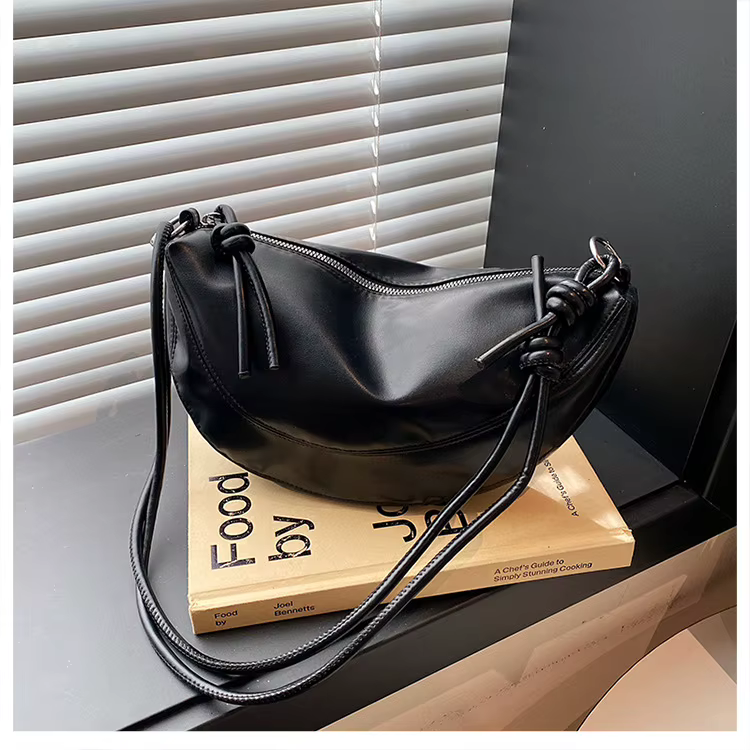 Sac croissant en peau de mouton pour femmes, petit lot de haute qualité, sac à bandoulière en cuir s
