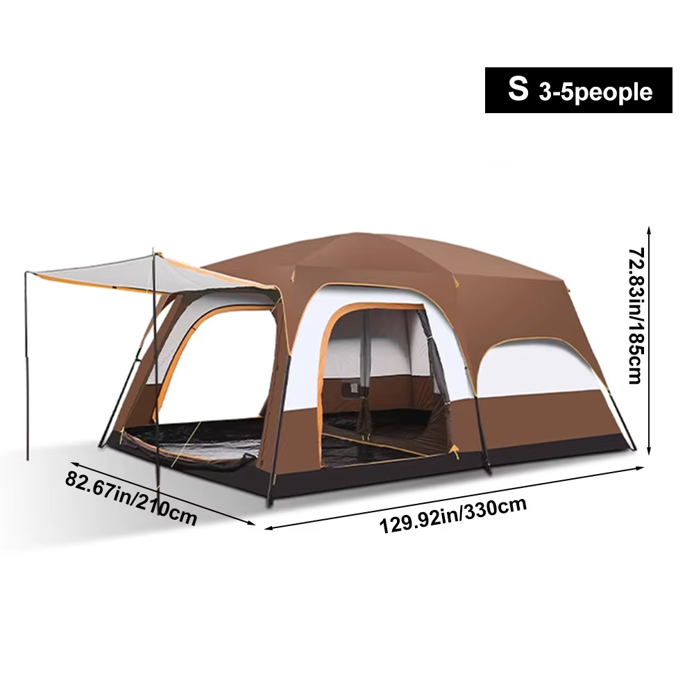 Tente de Camping améliorée pour 4 saisons, 3 à 12 personnes, imperméable, coupe-vent, Double couche,