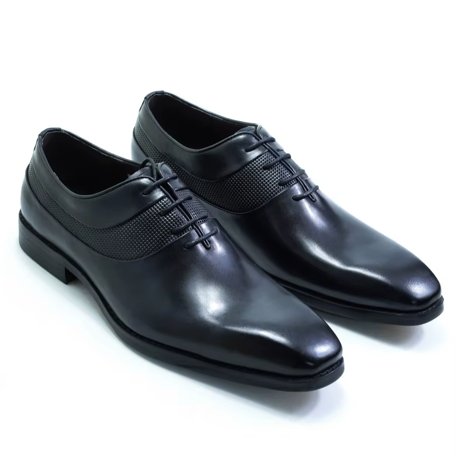 Chaussures Oxford haut de gamme pour hommes, en cuir véritable, faites à la main, à lacets, à bout p