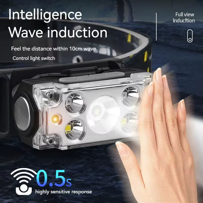 Mini Forte 5LED Phare Motion Sensor Phare En Plein Air Camping Pêche USB Rechargerable Portable lamp