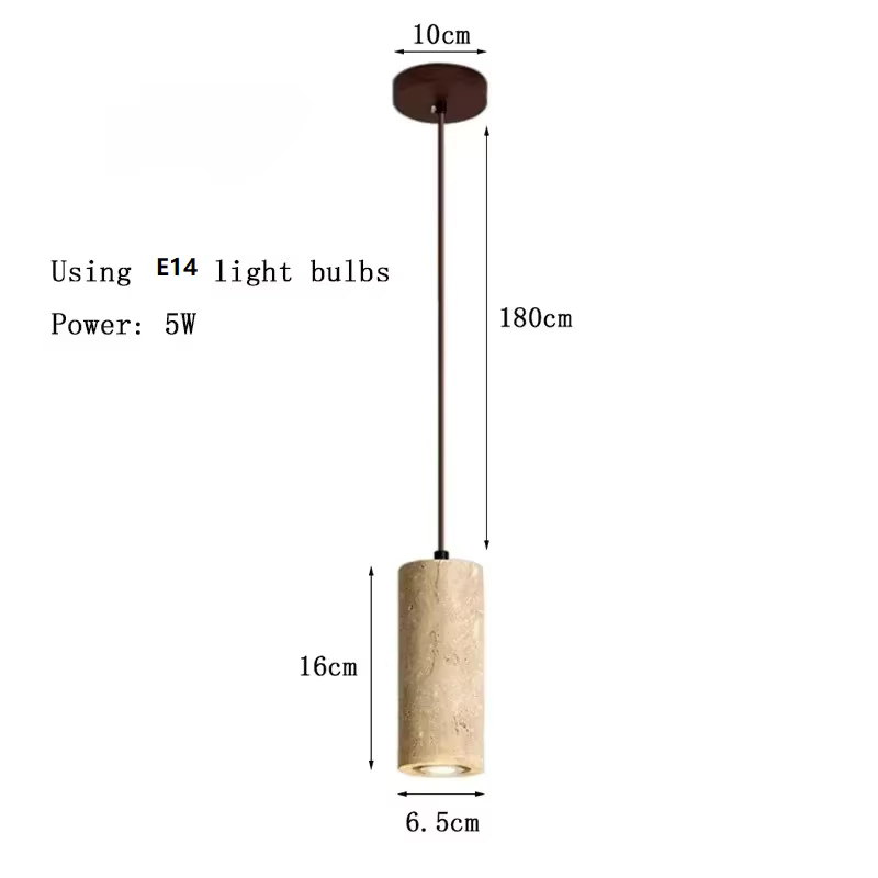 Lampe en travertin jaune, lustres de chambre à coucher, lampes suspendues de chevet, lampes rétro po