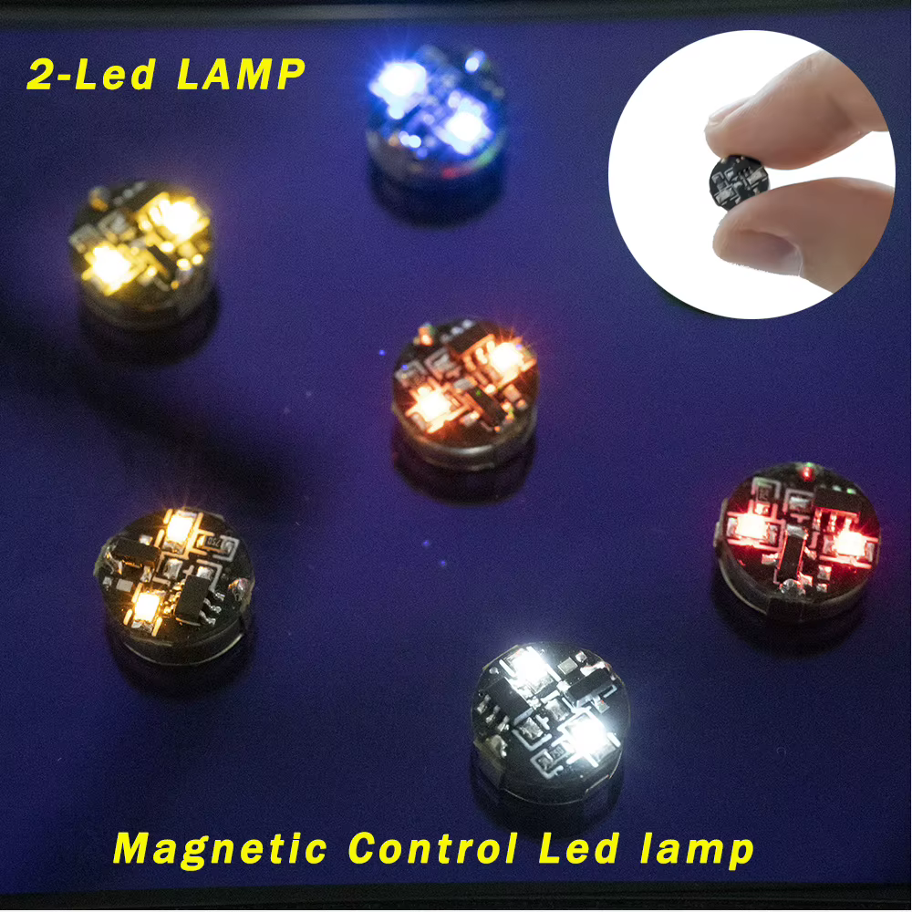 Lampe à commande magnétique à 2 LED, 10 pièces, jouets pour figurines d'action/modèle de voiture/mod