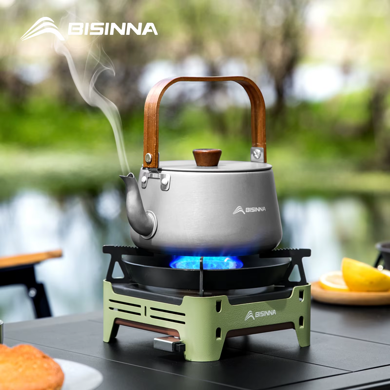 BISINNA Camping cuisinière à gaz Portable Cassette four brûleur à gaz extérieur pique-nique Camp fou