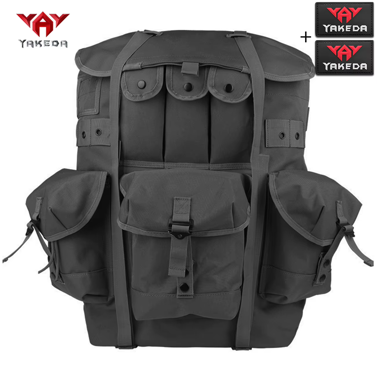Sac à dos de chasse YAKEDA grande capacité pour l'extérieur, avec cadre métallique, bretelles élargi